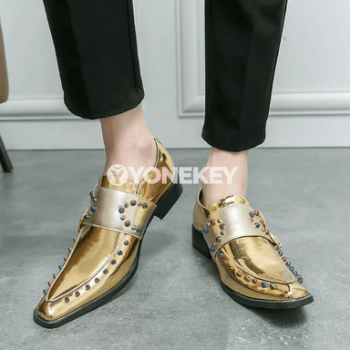 Erkekler üçin klassik biznes loafers köwüşleri, tokaly