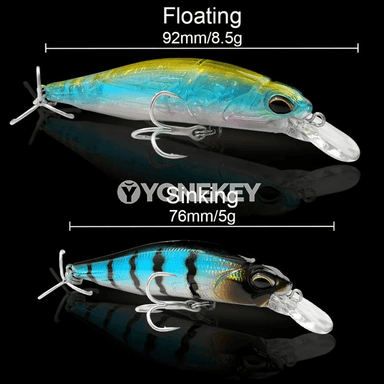 3 sany balyk tutmak üçin lure toplumy, 5 g / 8,5 g minnow