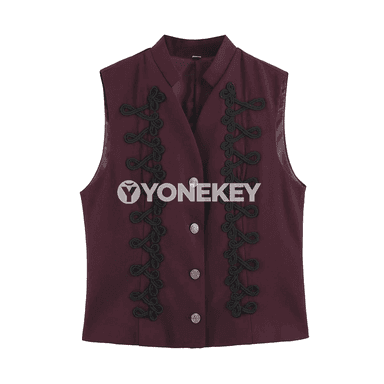 Zenanlar üçin çymşykly bezegli ýeňsiz vest, tomusky täze model