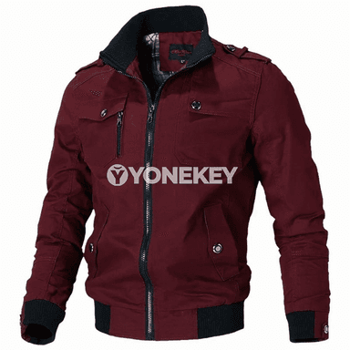 Erkek bomber penjek — ýeňil, möwsümleýin, zipli gündelik stil