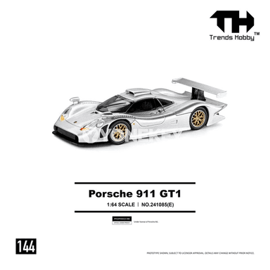 Porsche 911 GT1 1:64 metal sport awtoulag modeli, kolleksiýa sowgady