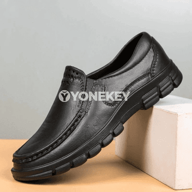 Erkekler üçin deri gündelik köwüşler, süýşmeýän, suw geçirmeýän loafers