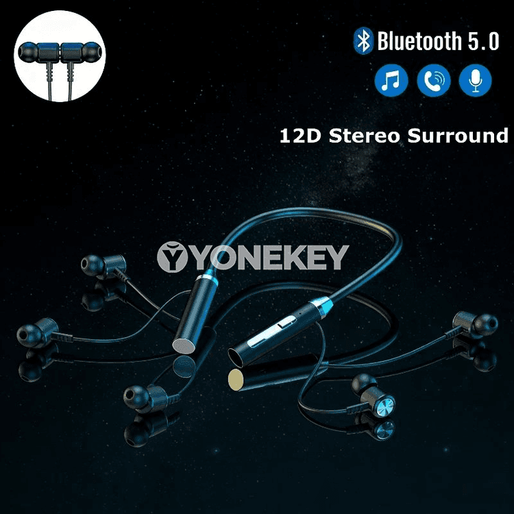 Bluetooth 5.3 sport gulakly nauşnik, magnitli, mikrofonly