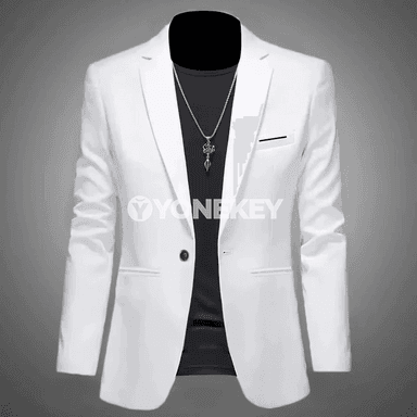 Erkekler üçin ýeňil resmi blazer, slim fit, bir düwme, güýz-ýasy