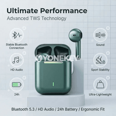 J18 Bluetooth simsiz nauşnikler, mikrofonly, sport üçin