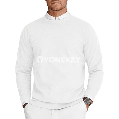 Erkekler üçin ýeňil trikotaž switer, uzyn ýeňli gündelik jumper