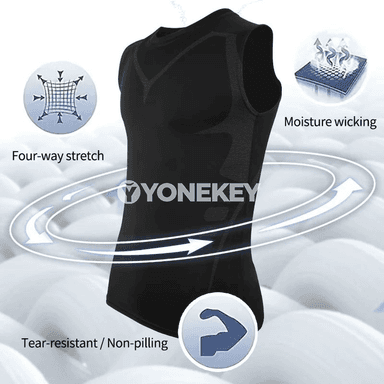 Erkekler üçin ýeňil sport ýeleksiz maýka, çalt gurýan tank-top