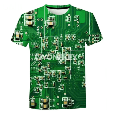 Elektron çipli 3D çaply ululy erkek-zenan futbolkasy