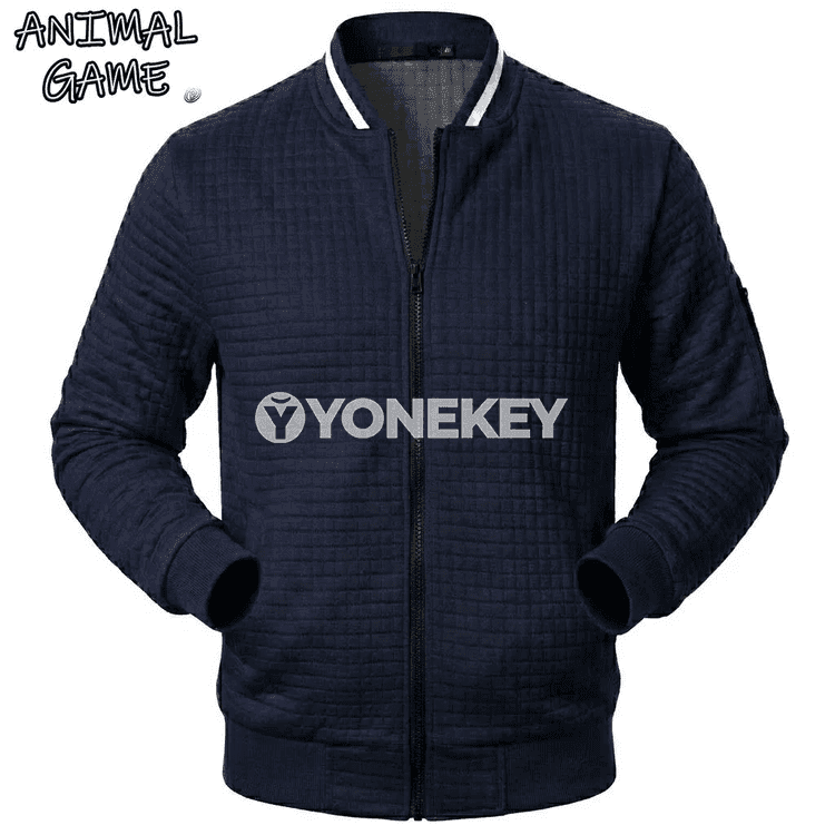 Erkekler üçin güýz-gyş sport zipli jaket, ýeňil gündelik sweatshirt