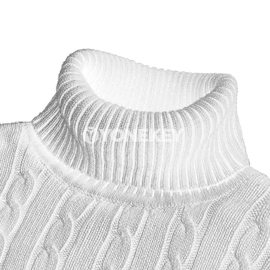 Erkekler üçin ýyly ýokary boýunly dokalan pullover, gyş üçin rahat köýnek