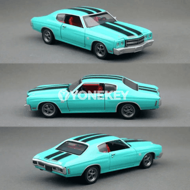 Chevrolet Chevelle 454 1970 metal model awtoulag, 1:24, sesli we yşykly