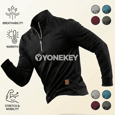 Erkekler üçin ýeňil ýarym zipli ýyly sweatshirt, gyş üçin