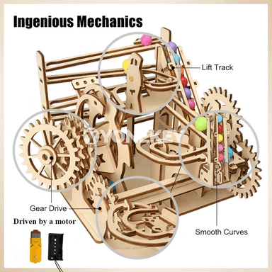 Çagalar üçin 3D agaç track ball jigsaw ylmy gurluşyk toplumy