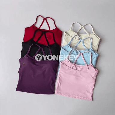 Aýallar üçin çapraz arka sport lifçigi, ýoga we fitnes üçin amatly