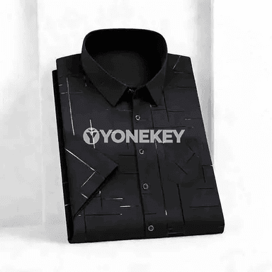 Erkekler üçin tomus köýnegi, geometrik nagyşly, düwme-li, jübili