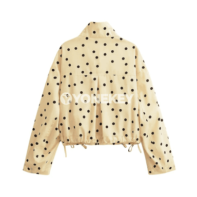 Zenanlar üçin ýeňil nokatly gysga jaket, ýaz güýz stili