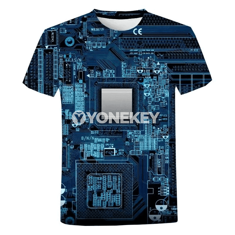 Elektron çipli 3D çaply ululy erkek-zenan futbolkasy