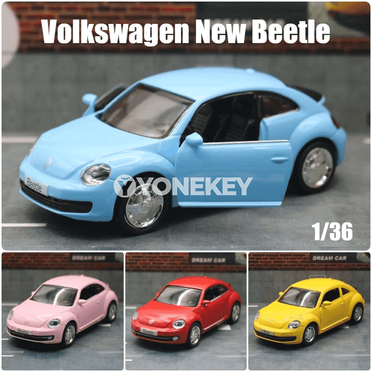 Volkswagen New Beetle 1:36 metal model awtoulag oýunjak