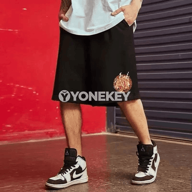 Erkekler üçin giň kesimli sport şortik, 8XL çenli