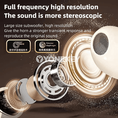 TWS simsiz Bluetooth oýun nauşnigi, mikrofonly, güýçli bas