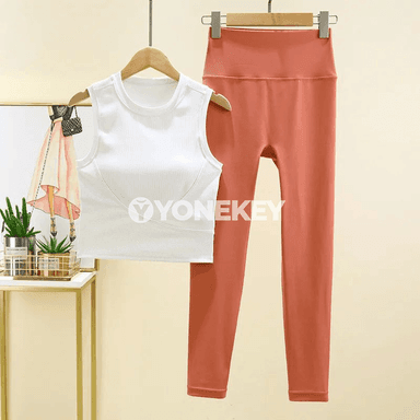 Aýal-gyzlar üçin 2 bölekli yoga kostýumy: sport topy we leggins