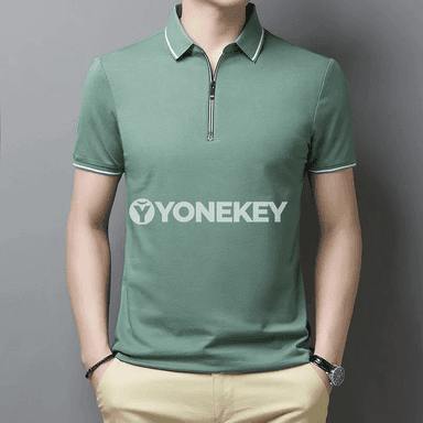 Erkekler üçin ýönekeý stil polo futbolka, gysga ýeňli