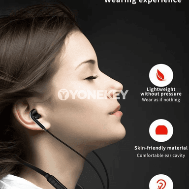 Bluetooth boýunakly simsiz sport nauşnigi, mikrofonly