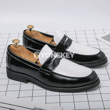 Erkekler üçin klassik brog loafers, gara-goňur, resmi köwüşler