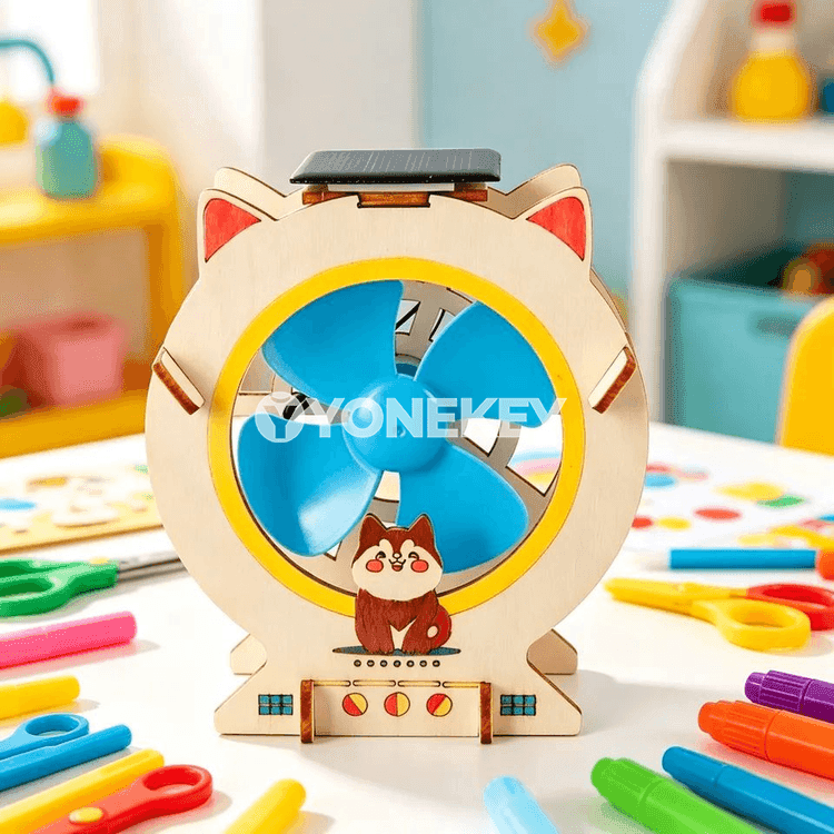 Gün energiýasy bilen işleýän çagalar üçin DIY fan model oýnawaçlary