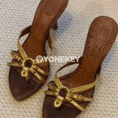 Zenanlar üçin açyk burunly örülen sandal, yzly stiletto ökjeli