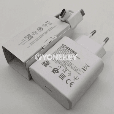 Samsung üçin 45W Super Fast Charge adapteri, Type-C kabel bilen