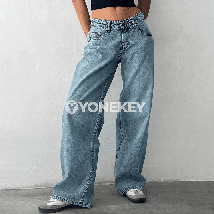 Zenanlar üçin baggy jeans: giň kesim, pes bel, gündelik stil