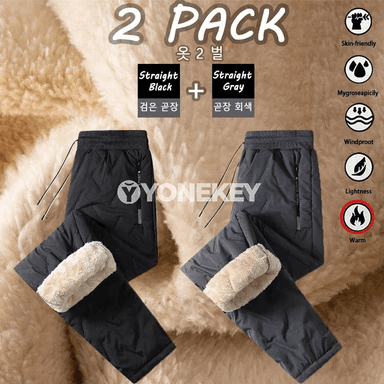 Erkekler üçin ýyly fleece şäher eşigi, 2 paket suw geçirmeýän balak