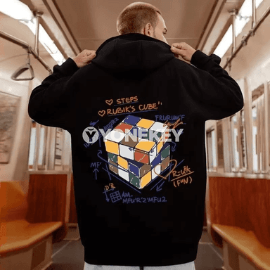 Erkekler üçin kapşonly giň biçimli köp reňkli panda çaply sweatshirt