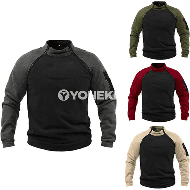 Erkekler üçin ýyly fleesli kapüşonsyz sport switeri, ýokary boýunly