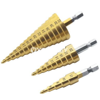 HSS basgançakly buraw uçy 4-32 mm, titan örtükli, metal üçin