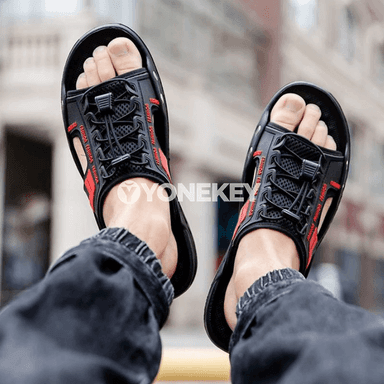 Erkekler üçin tomusky slip-on sandallar, ýeňil we rahat