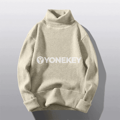 Erkekler üçin ýyly boýy ýokary switer, güýz-gyş üçin turtlenek