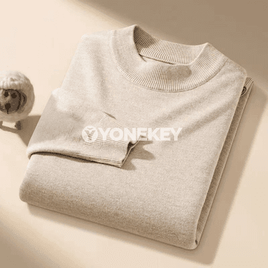 Erkekler üçin ýyly trikotaž sviter, ýokary boýunly, gündelik stil