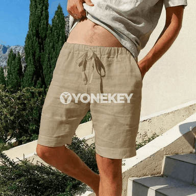 Erkekler üçin dem alýan zygyr giň şortik, tomusky plýaž modeli