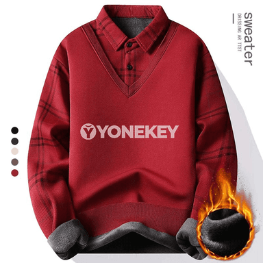 Erkekler üçin polo boýunly trikotaž sviter, ýeňil we sypaýy stil