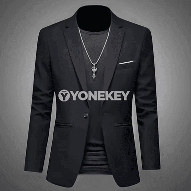 Erkekler üçin ýeňil resmi blazer, slim fit, bir düwme, güýz-ýasy