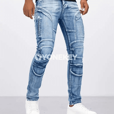 2025 täze erkek jeans motobalaklar, rahat sürüş we gündelik stil