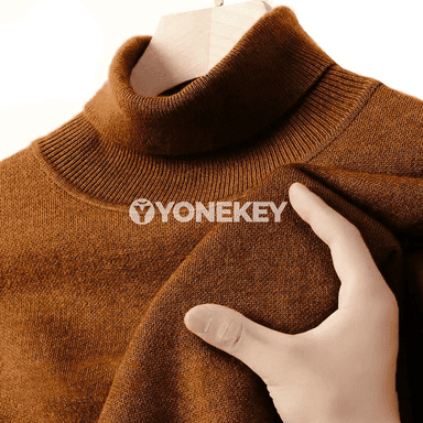Erkekler üçin ýyly ýokary boýunly switer, uzyn ýeňli