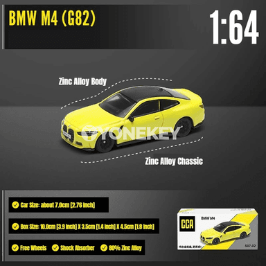 BMW M4 G82 1:64 metal model awtoulag, kolleksiýa we sowgat üçin