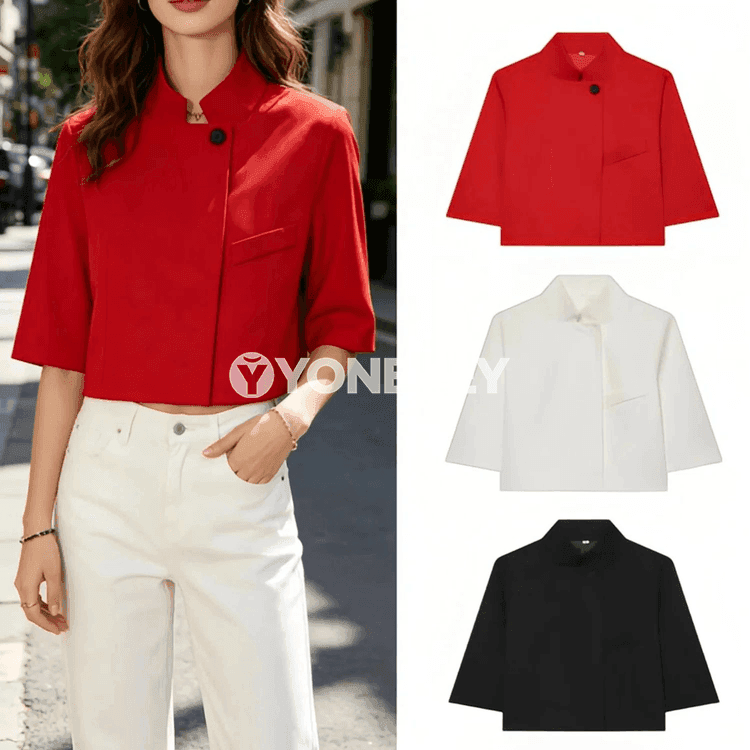Zenanlar üçin ýeňil half sleeve casual kurtka, tomuslyk täze model