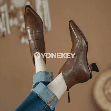 Zenanlar üçin moda midi rezinýenli ädik, ýiti burunly, zipperly