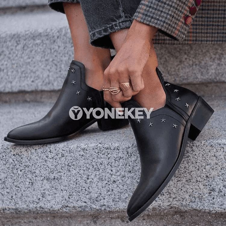 Aýal-gyzlar üçin täze ankle boots, inçe ökjeli, gara we goňur