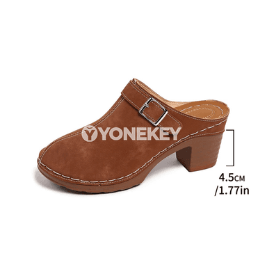 Zenanlar üçin platformaly öý-iş sandaly, galyň ökjeli rahat model