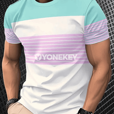 Tomus üçin 3D çaply zolakly klassik futbolka